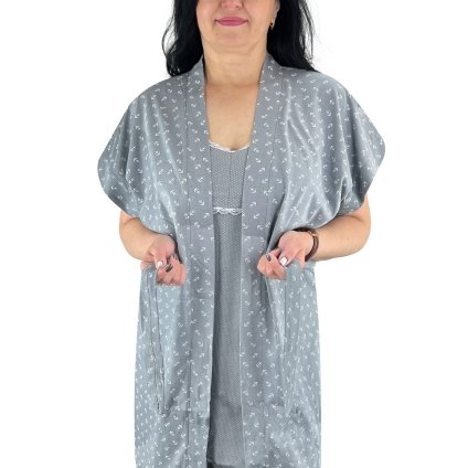 Комплект жіночий Сакура (нічна сорочка та халат) кулір
