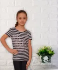 Футболка детская полоска накат фуликра - 1