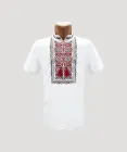 Вышиванка мужская короткий рукав белая фуликра - 2