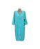Жіночий однотонний велюровий халат з вишивкою - 5