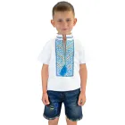 Вишиванка для хлопчика короткий рукав біла фулікра - 3