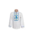 Вишиванка для хлопчика довгий рукав біла фулікра - 5