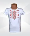 Блуза для девочки белая с вышивкой стрейч кулир - 1