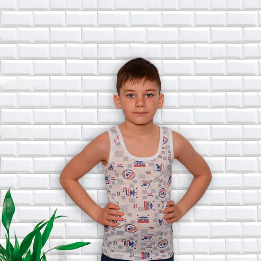 Майка на белом кулир мальчик