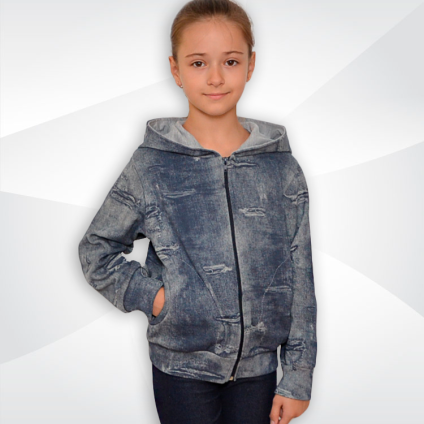 Куртка София с капюшоном для девочек стрейч-начес