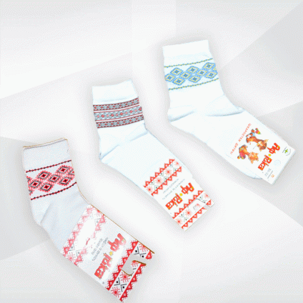 Шкарпетки дитячі білі з орнаментом
