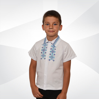 Рубашка для мальчиков с вышивкой короткий рукав фуликра