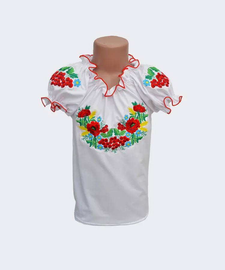 Вишиванка для дівчинки короткий рукав фулікра - 3 