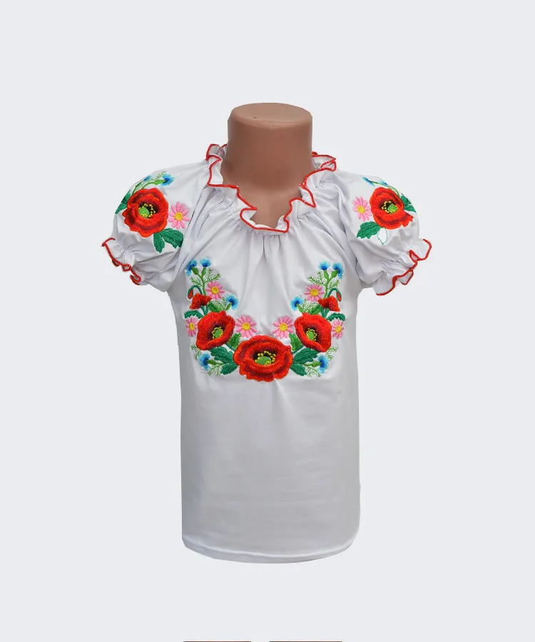 Вишиванка для дівчинки короткий рукав фулікра - 4 