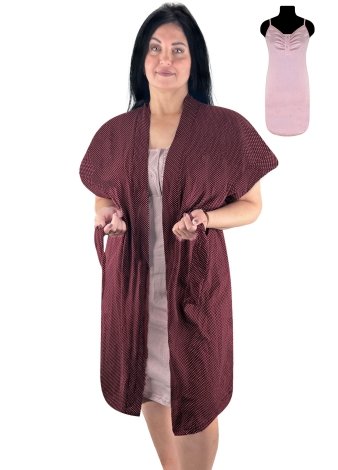 Комплект: нічна сорочка і халат Каміла кулір - 1 