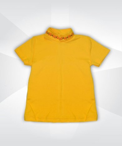 Водолазка жовта з вишивкою для дівчаток інтерлок - 1 