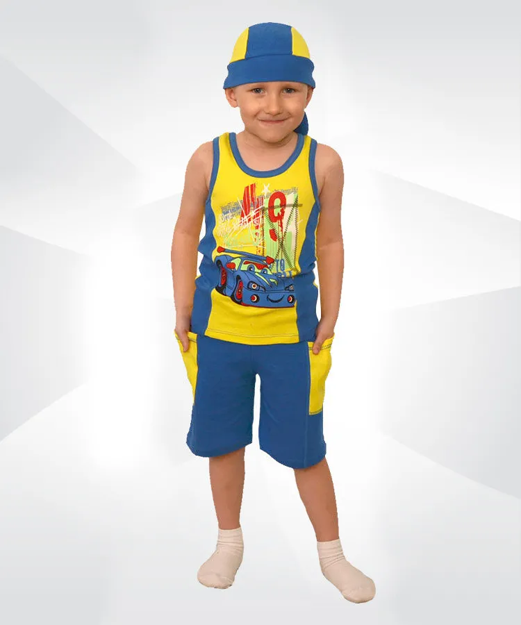 Літній комплект для хлопчика борцовка та бриджі та бандана інтерлок - 1 